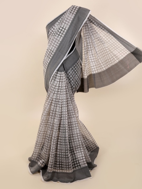 

Pothys Grey Printed Supernet Saree