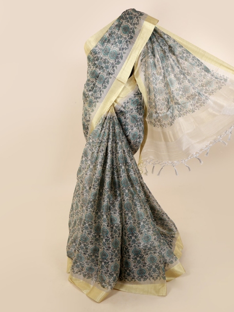 

Pothys Grey Printed Tissue Saree