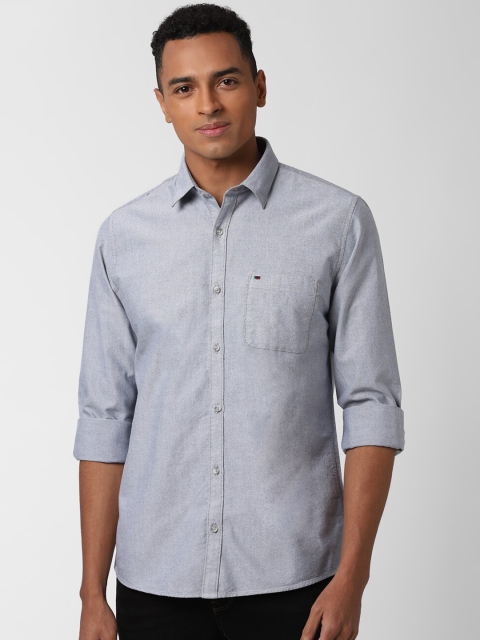 

Peter England Casuals Men Grey Slim Fit Solid Casual Cotton Shirt