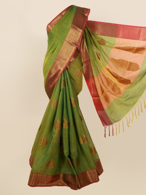

Pothys Green Woven Design Cotton Blend Saree