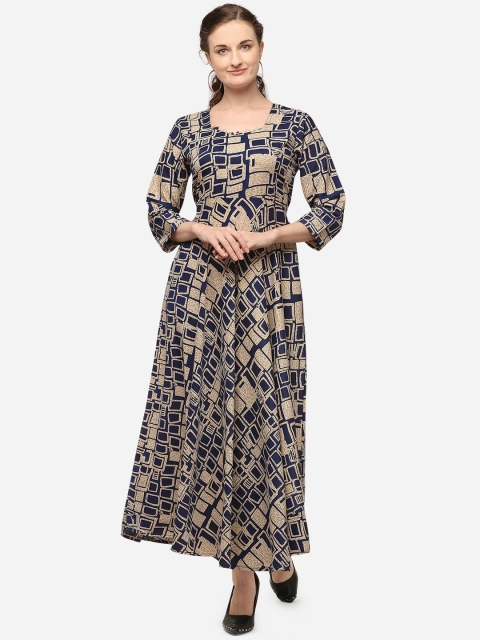 

VENISA Women Beige Printed Maxi Dress