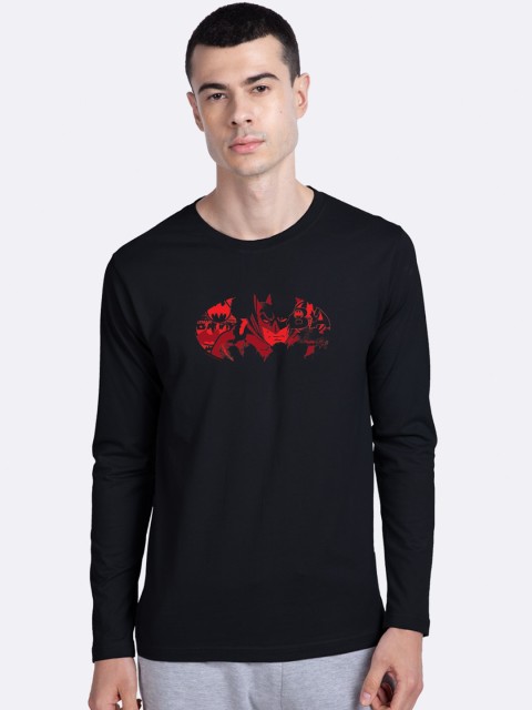 

Bewakoof Men Black Batman Printed Round Neck Cotton T-shirt