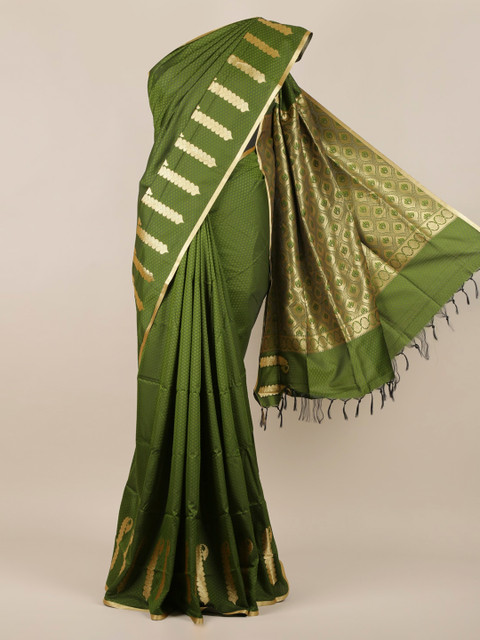 

Pothys Green Solid Art Silk Saree