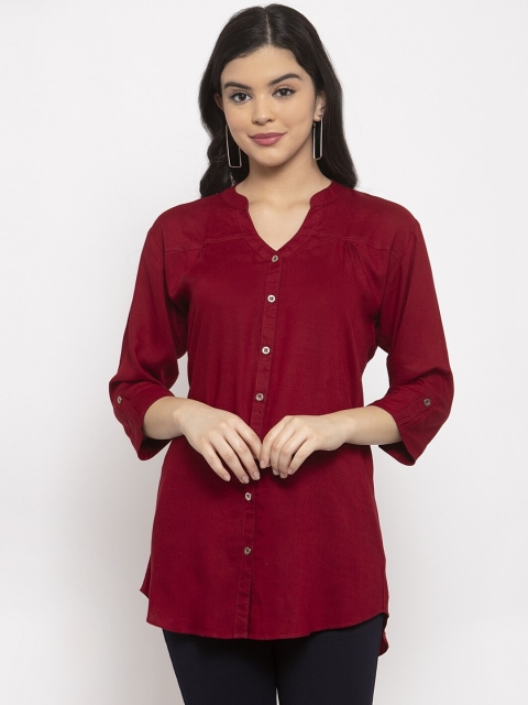 

Baani Creations Women Maroon Regular Fit Solid Casual Shirt
