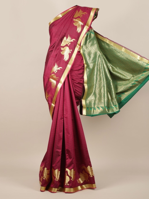 

Pothys Magenta & Green Art Silk Woven Design Saree