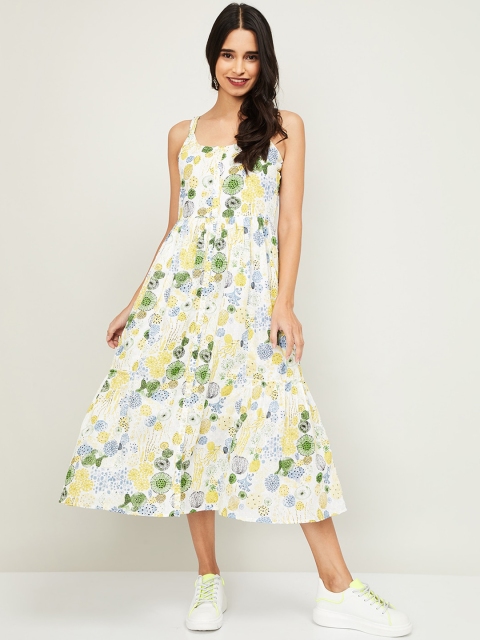 

Colour Me by Melange Women Off-White Printed A-Line Dress