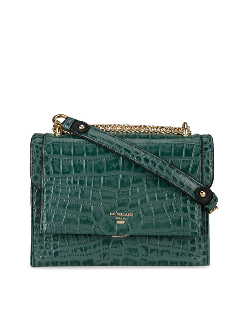 

Da Milano Green Textured Leather Sling Bag