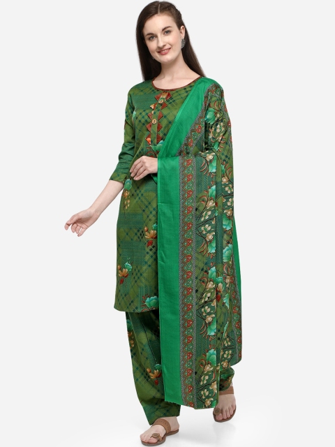 

VENISA Women Green Printed Kurta with Salwar & Dupatta