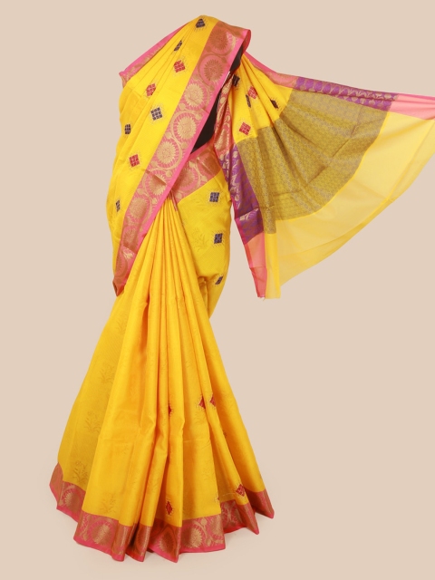 

Pothys Yellow Woven Design Art Silk Saree