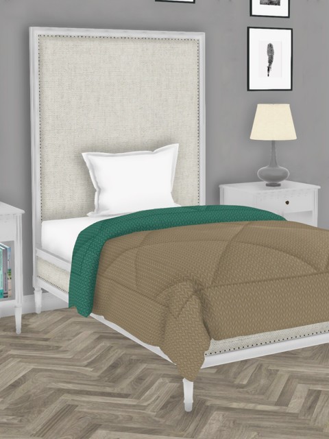 

BIANCA Green & Camel Brown Abstract AC Room 150 GSM Single Bed Comforter
