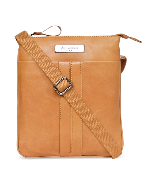 

Justanned Unisex Tan Solid Messenger Bag