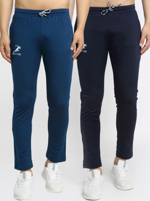 

GRACIT Men Pack Of 2 Solid Track Pants, Blue