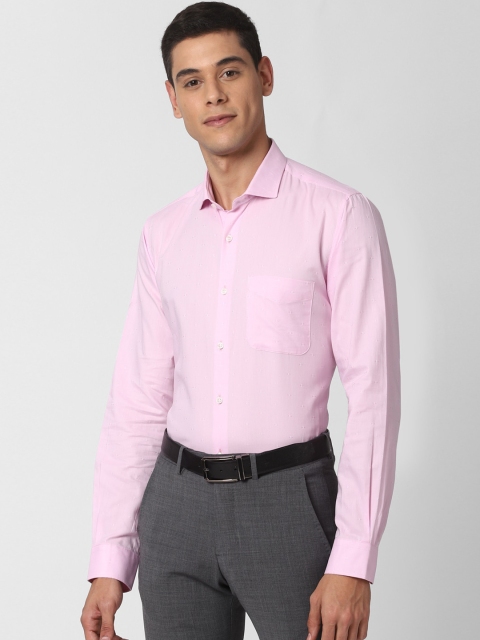

Peter England Men Pink Slim Fit Self Design Cotton Formal Shirt