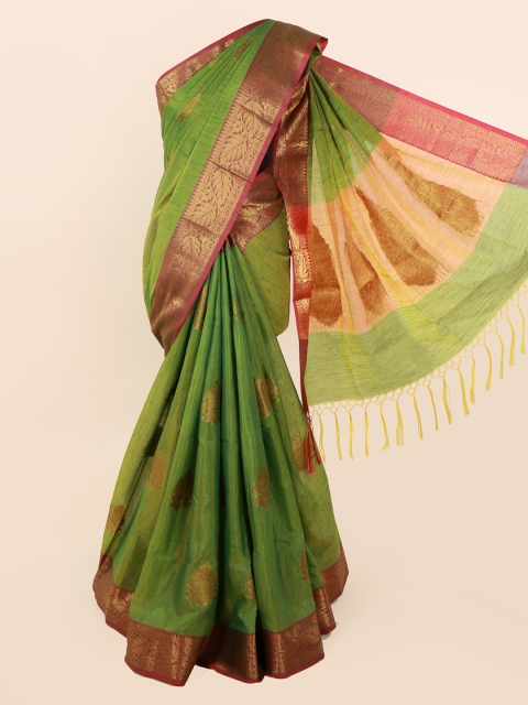 

Pothys Green Woven Design Cotton Blend Saree