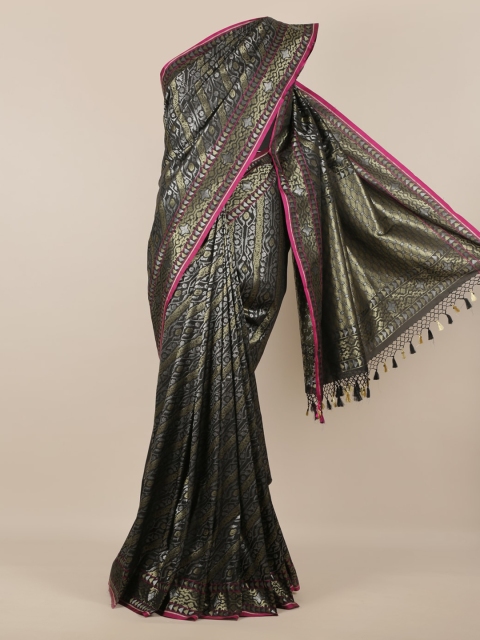 

Pothys Black Pure Silk Woven Design Banarasi Saree