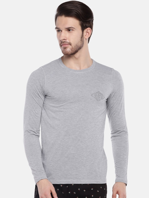 

Sweet Dreams Men Grey Melange Solid Sustainable Lounge T-Shirt