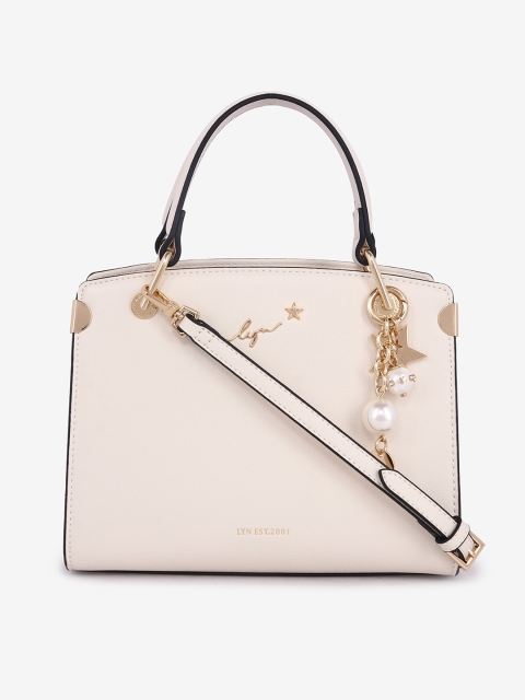 

LYN Cream-Coloured Solid Handheld Bag