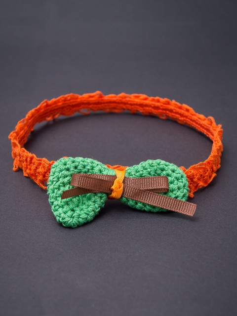 

Golden Peacock Orange & Green Lace Hairband