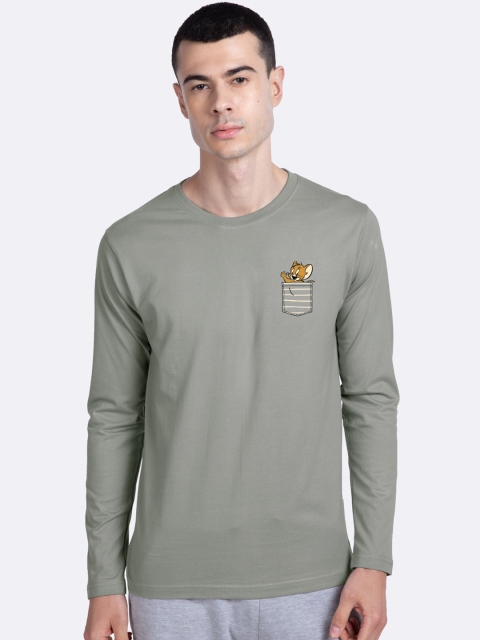 

Bewakoof Men Grey Jerry Printed Round Neck T-shirt