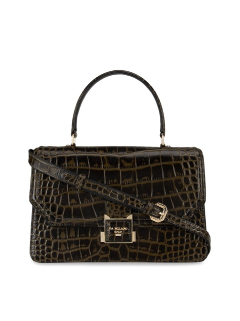

Da Milano Green Textured Leather Satchel