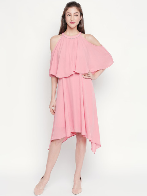 

Forever Glam by Pantaloons Women Pink Solid A-Line Dress