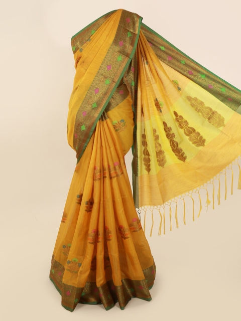 

Pothys Mustard Yellow Woven Design Cotton Blend Saree
