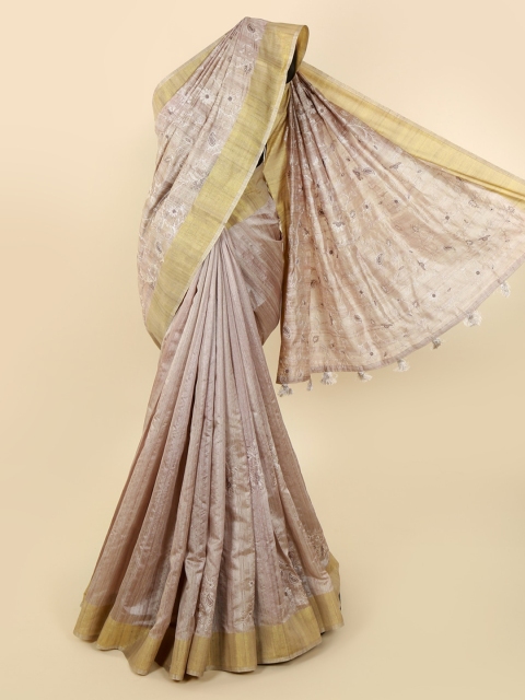 

Pothys Cream-Coloured Woven Design Jute Silk Saree