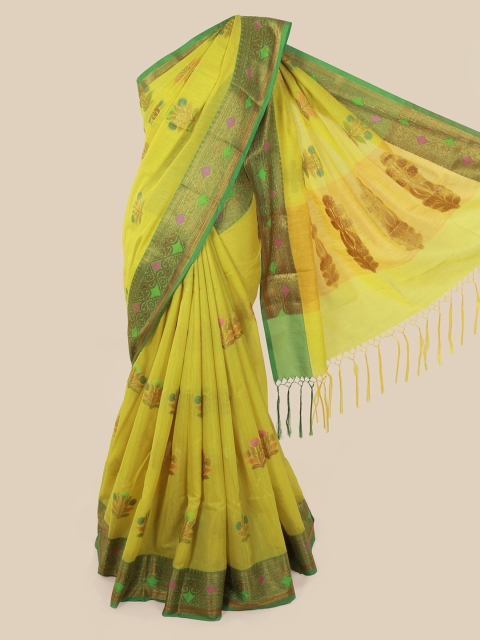 

Pothys Green Woven Design Cotton Blend Saree