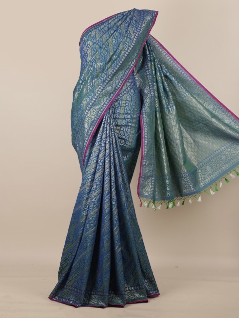 

Pothys Blue Pure Silk Woven Design Banarasi Saree