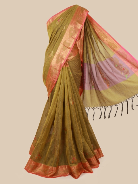 

Pothys Green Woven Design Cotton Blend Saree