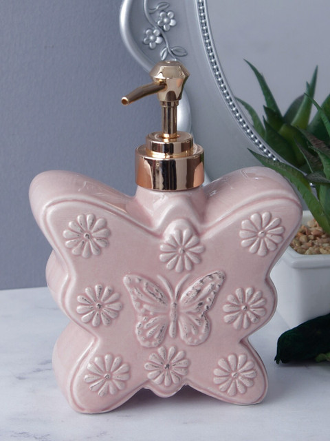 

A Vintage Affair- Home Decor Unisex Pink Solid Ceramic Liquid Soap Dispenser
