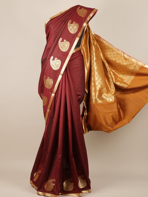 

Pothys Maroon Woven Design Art Silk Saree