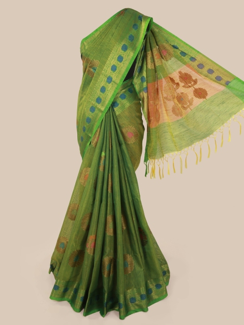 

Pothys Green Woven Design Cotton Blend Saree