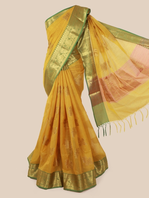 

Pothys Mustard Woven Design Cotton Blend Saree