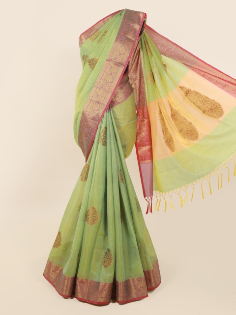 

Pothys Green Woven Design Cotton Blend Saree
