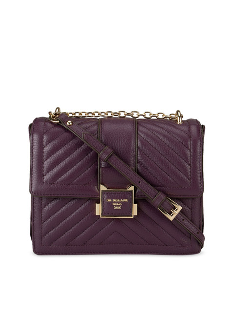 

Da Milano Burgundy Textured Leather Sling Bag