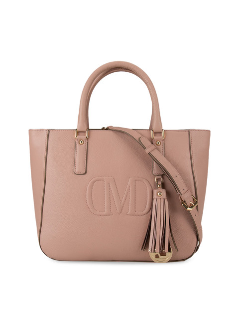 

Da Milano Pink Solid Handheld Leather Bag