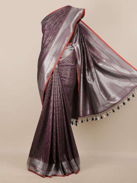 

Pothys Violet Pure Silk Woven Design Banarasi Saree