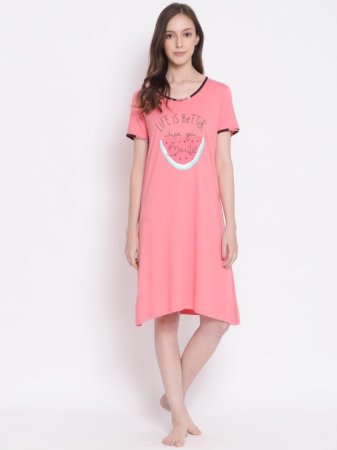 

Kanvin Women Pink Printed Nightdress