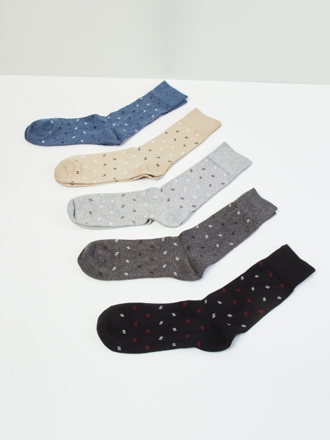 

max Men Pack of 5 Assorted Calf-Length Socks