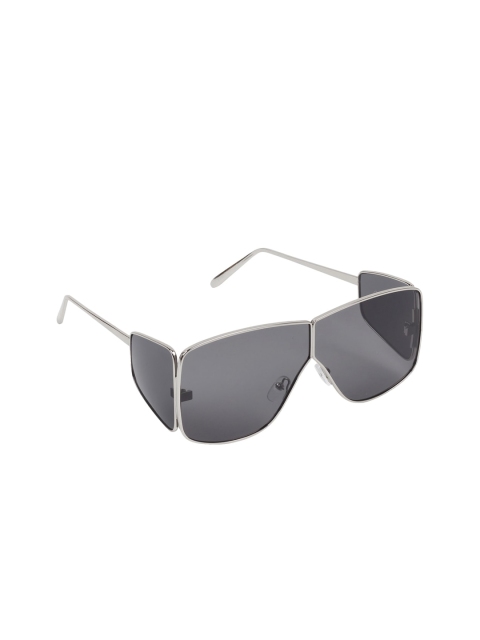 

Celebrity Sunglasses Unisex Black Lens & Silver-toned Shield CL-Badshah-06