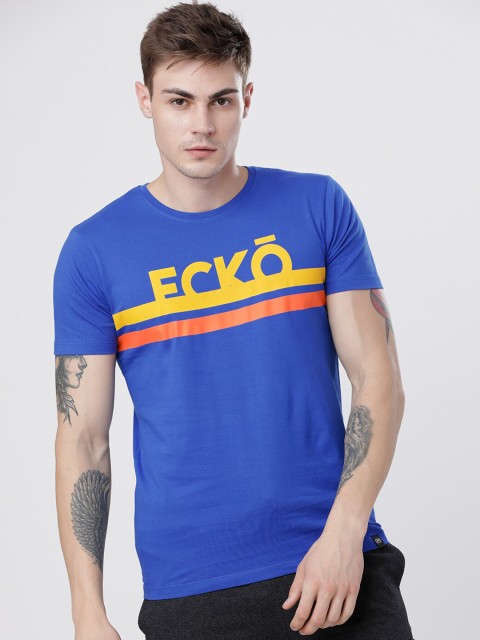 

Ecko Unltd Men Blue Printed Round Neck T-shirt