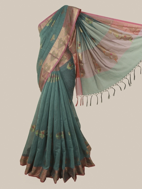 

Pothys Green Woven Design Cotton Blend Saree
