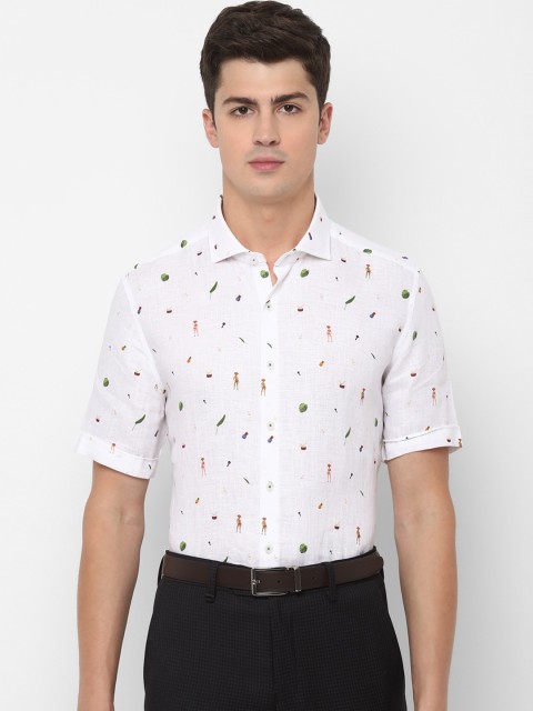 

SIMON CARTER LONDON Men White Slim Fit Printed Casual Shirt