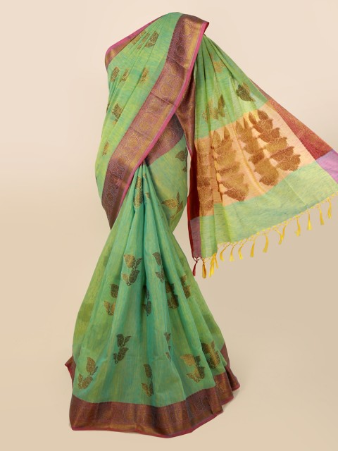 

Pothys Green Woven Design Cotton Blend Saree