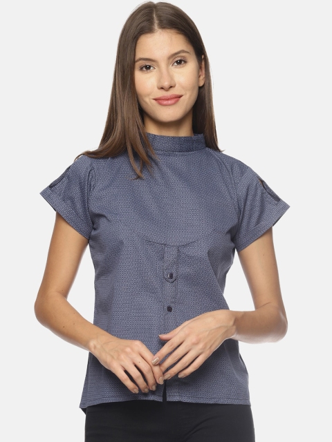 

COUPER & COLL Navy Blue Pure Cotton Regular Top
