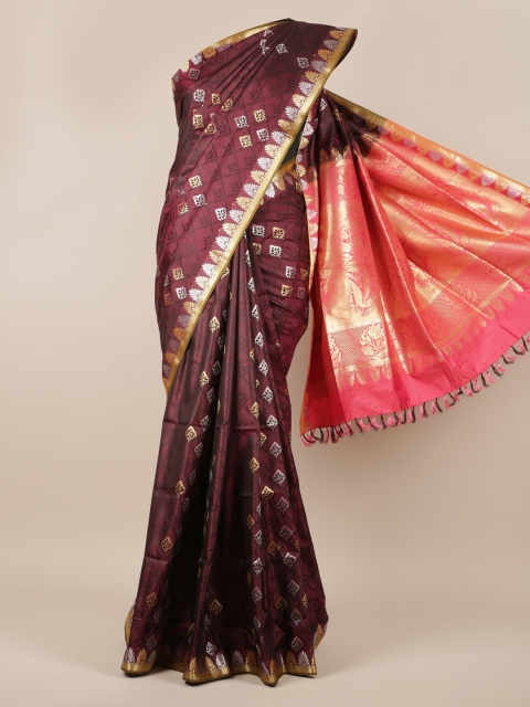 

Pothys Brown Woven Design Art Silk Saree