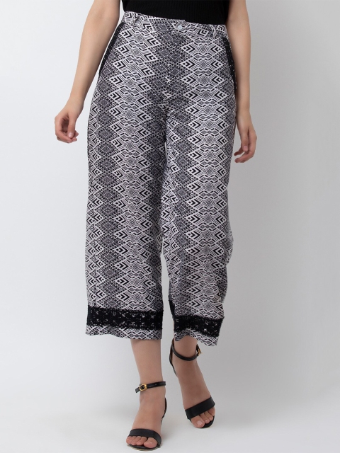 

DODO & MOA Women Grey Regular Fit Printed Parallel Trousers