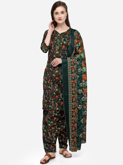 

VENISA Women Green Floral Printed Kurta with Salwar & Dupatta