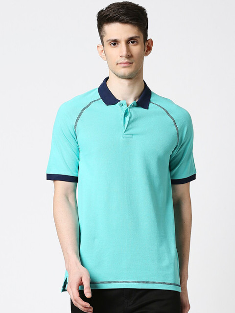 

Bewakoof Men Green Solid Polo Collar T-shirt